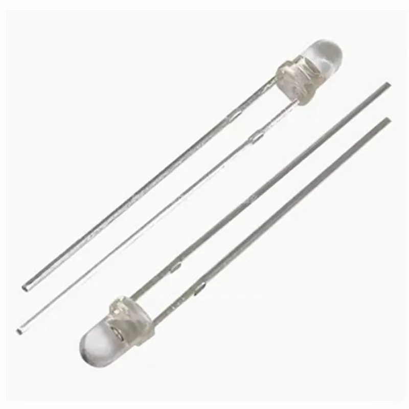 100PCS 3MM photodiode F3 transparent white colloidal receive photosensitive light-controlled LED lamp bead