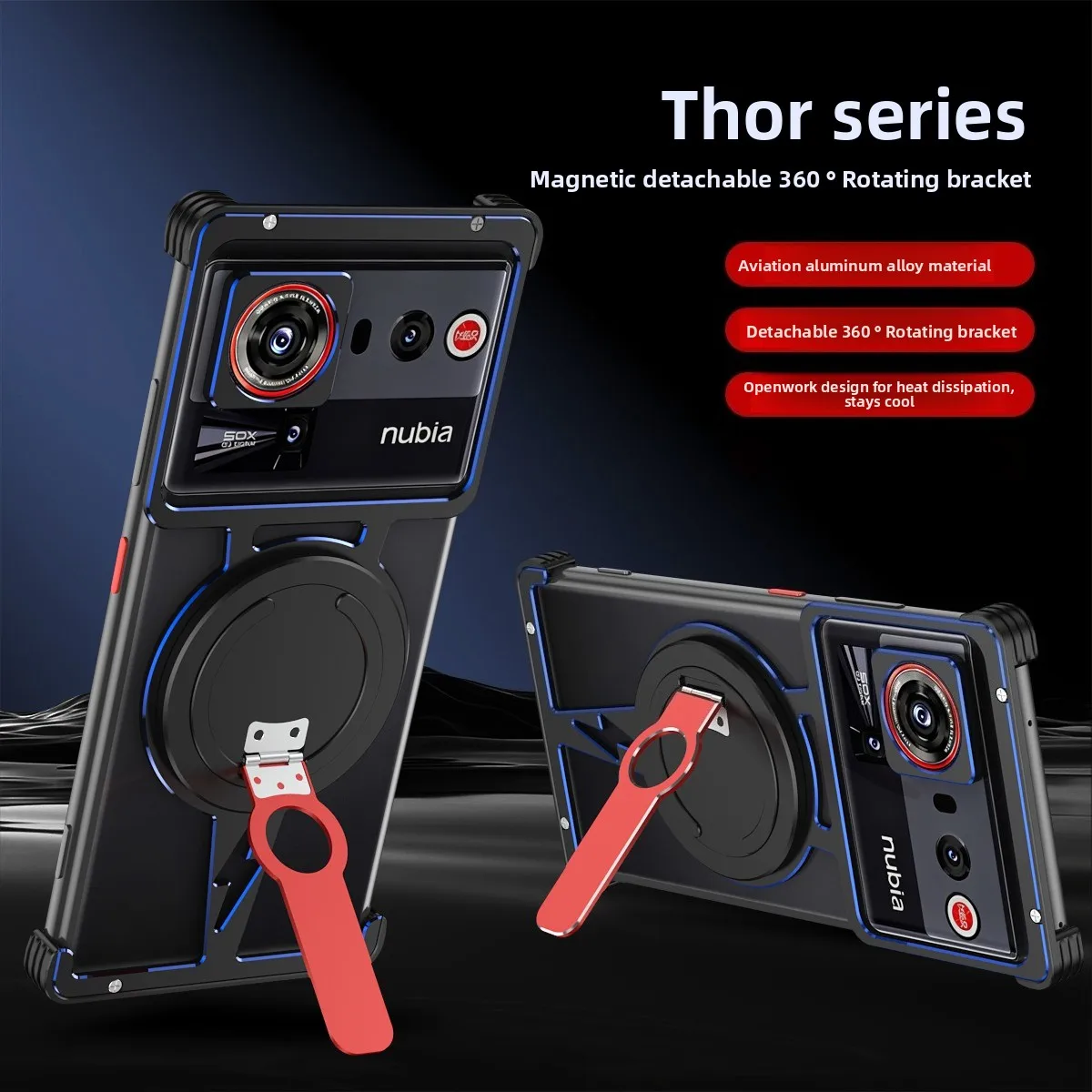 

Case For ZTE Nubia Z80 Ultra Light Luxury Magnetic 360-Degree Rotating Stand Cover For Nubia Z 80 Ultra Shockproof Bumper Funda