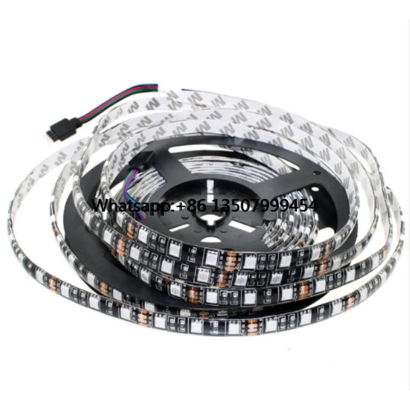 

A2-White 300 leds Black PCB LED Strip 5050 DC12V Flexible LED Light 60 LED/m 5m/lot RGB White