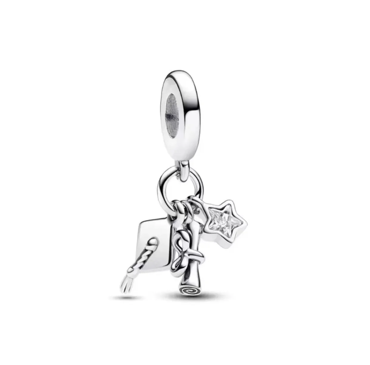 925 Pure Silver Pendant: Exquisite Sun Moon and Star Cat & Dog Drop Pendant Original Bracelet for Women DIY Elegant Jewelry Gift view 6