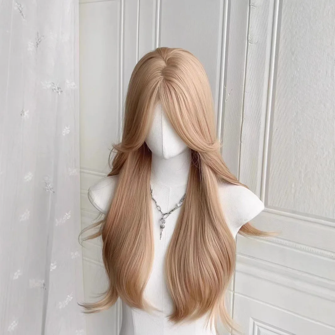 

Розово-розовый парик женские длинные волосы сладкий jk моделирование Лолита длинные вьющиеся волосы большая волна полный капюшон