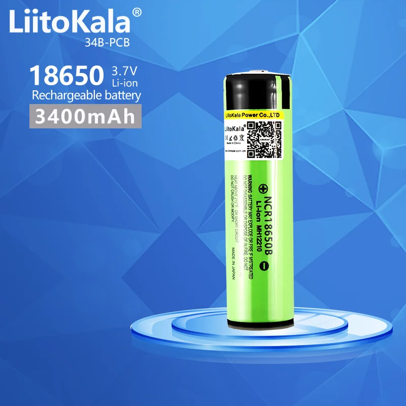 손전등 배터리용 18650 리튬 충전식 배터리, 인기 정품 34B-PCB, NCR18650B, 3.7 v, 3400mah, 신제품