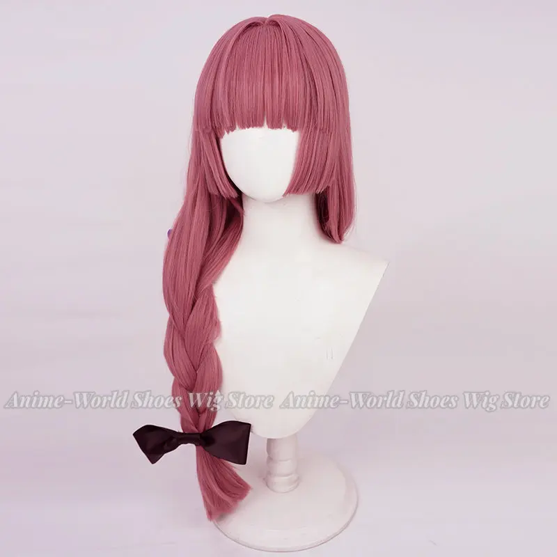 Hoge kwaliteit Hiroi Kikuri Cosplay Pruik Anime Bocchi The Rock! 65 cm lange vlecht roze roze hittebestendige dames rockpruiken + pruikkap