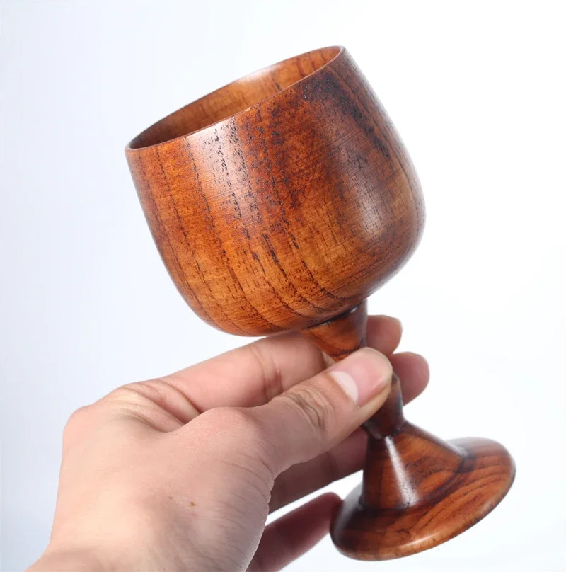 Wooden Wine Cups Handmade Natural Spruce Wood Goblet Cups Beer Tea Coffee Milk Water Cup Kitchen Bar Drinkware for Kitchen