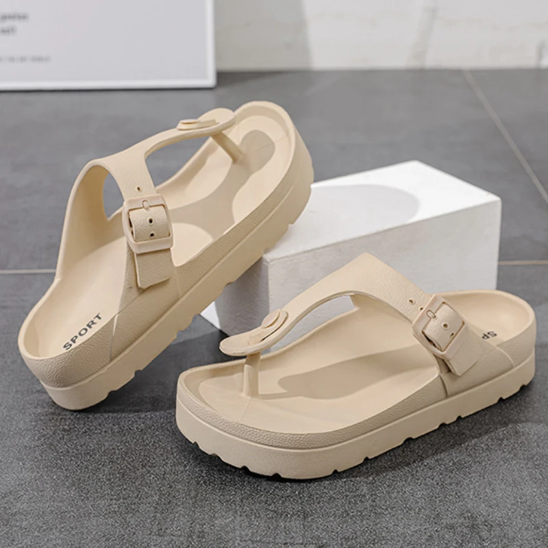 

Summer New Women Sandals Flip-flops Thick-bottom Cool Slippers Comfortable Outdoor Soft Platform Beach Sandals Non-slip Slippers