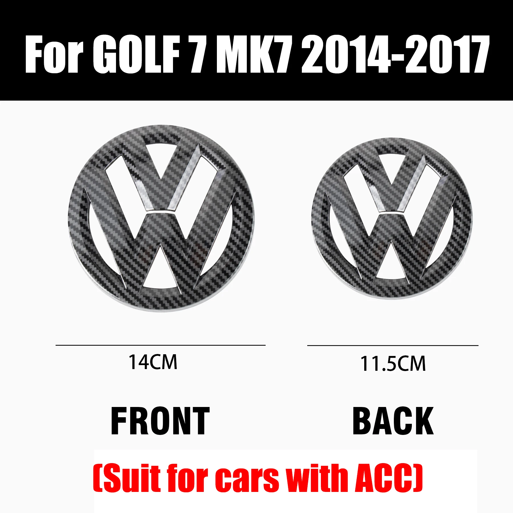 Non-destructive Front Hood Badge Rear Trunk Lid Cover Emblem Sticker Decoration For Volkswagen VW Golf 7 MK7 2014 2015 2016 2017