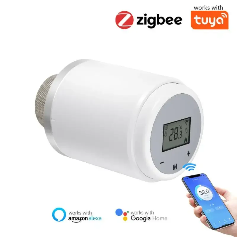 Tuya Zigequation-Thermostat Intelligent WIFI, Actionneur de Vanne Thermostatique Religieux, Contrôleur de Température, Compatible avec Alexa et Google Home