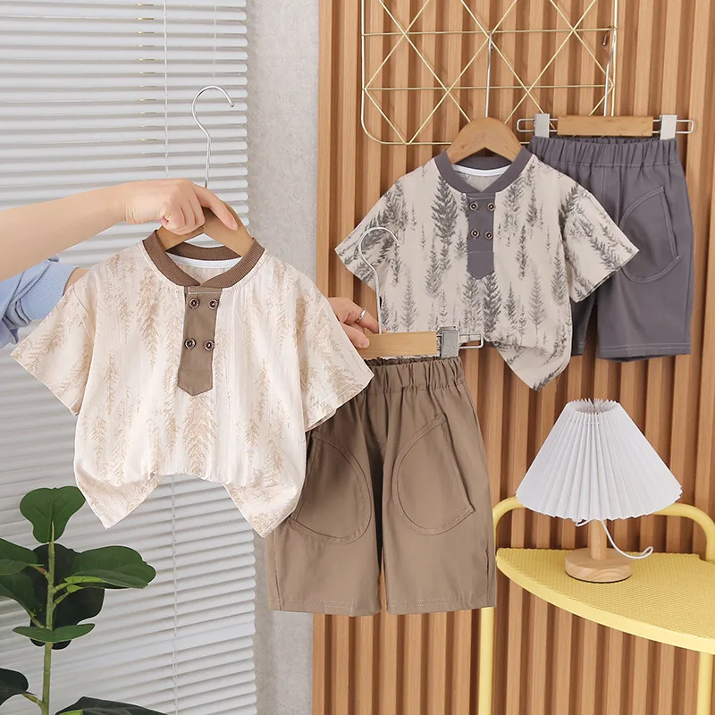 New Summer Baby Clothes Set Children Boys T-Shirt Shorts 2Pcs/Sets Toddler Clothing Infant Casual Sports Costume Kids Tracksuits image 2