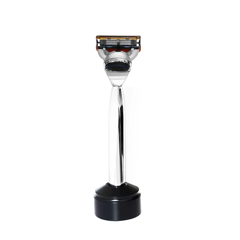 Men Manual Care Silver Metal Shaver Handle 5-Layer Stainless Steel Safty Razor Blade Suit For G-series F5 Power