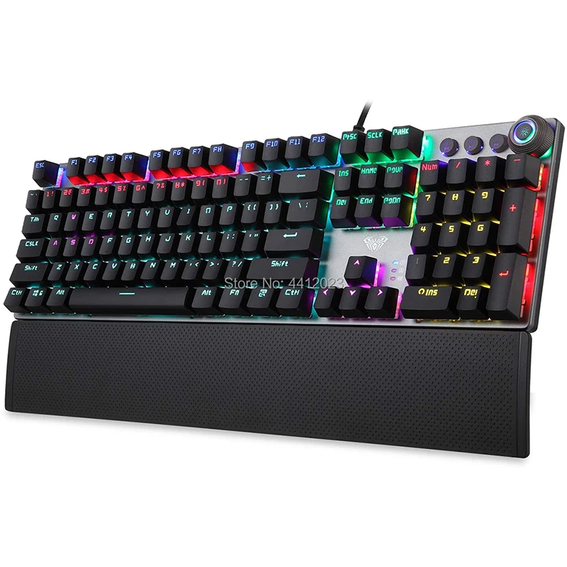 2024 NEW Gaming Mechanical Keyboard Blue/Black/Brown/Red Switch 104 key Anti-ghosting Mix Backlit LED USB For Gamer PC Laptop