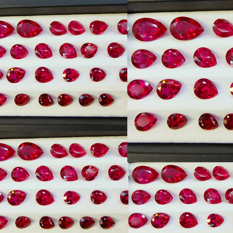 Hochwertiger Rubin, UV-geprüft, Birnenform, Taubenblutrot, VVS1, Edelstein für Charms, DIY-Schmuckherstellung, Mohs-Härte. – Detail 6