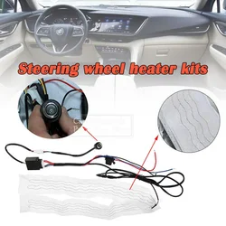 Universal 12V Heated Steering Wheel kit heated steering wheel covers for cars 60X9cm 4 styles Switch 3 Shift Square 6 Gear Round