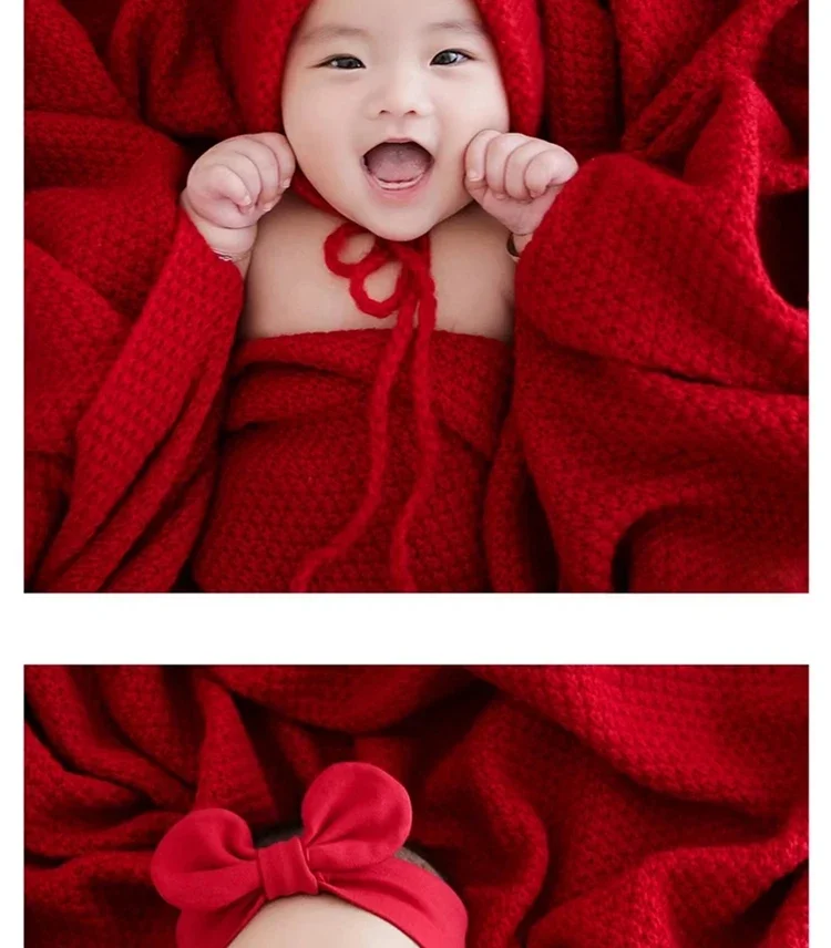 Childrens Photography Clothing Little Red Riding Hood Theme Babys Hundred Day Old Knitted Carpet Studio Art Photo  아기 코스프레