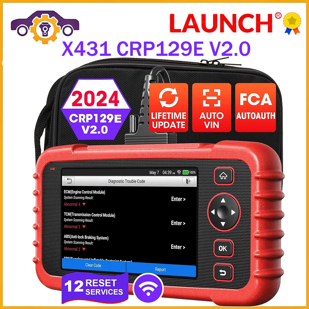 

LAUNCH X431 CRP129E v2.0 OBD2 Scanner Car Diagnostic Tools ABS SRS ENG AT System Scanner 12 Reset Lifetime Free Update