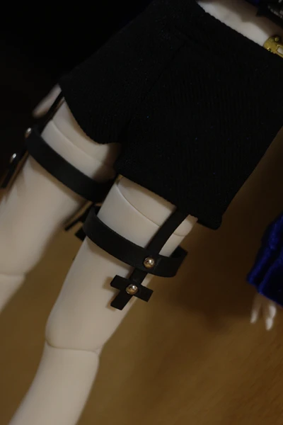 D04-A621 handmade toy 1/4 MSD Doll BJD/SD doll Accessories clothes black color studded suspender shorts pants 1pcs
