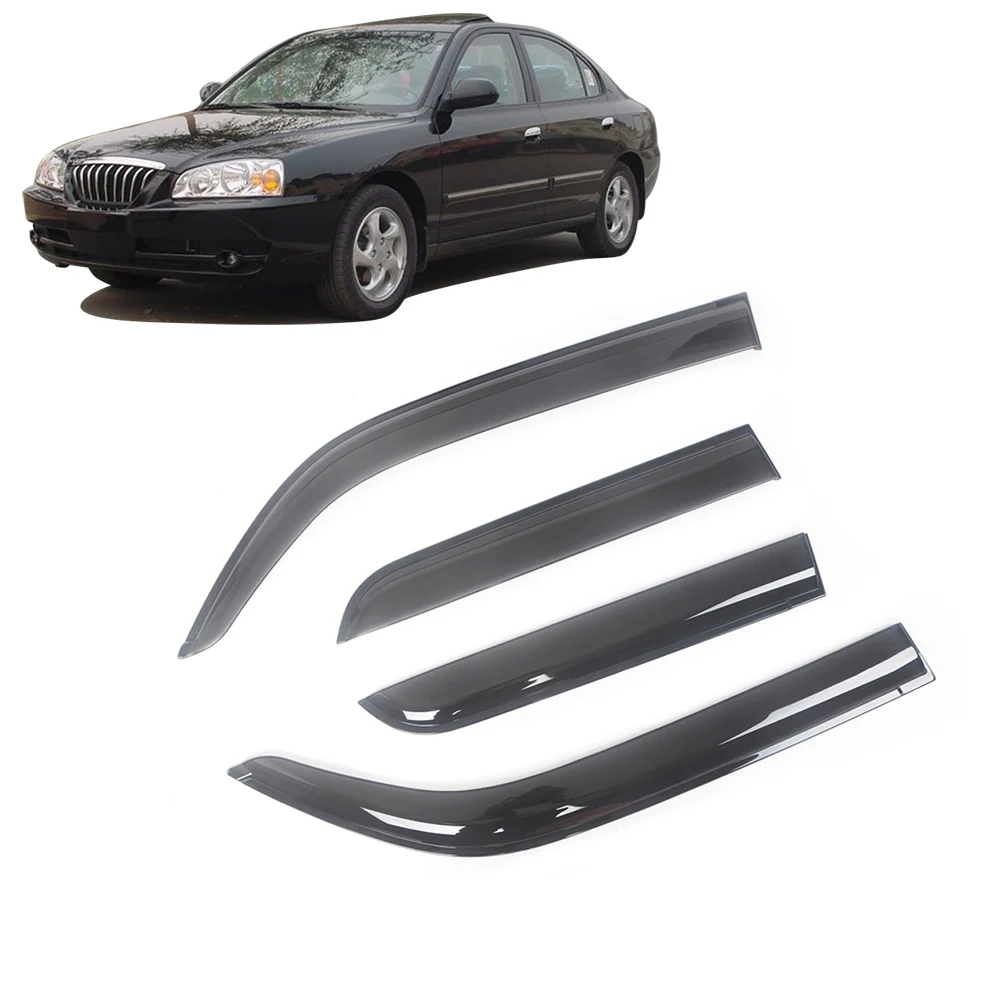 

For Hyundai Elantra 2001-2024 Avante Side Window Wind Deflectors Visors Black Rain Guard Door Visor Vent Shades Dark Smoke Ventv