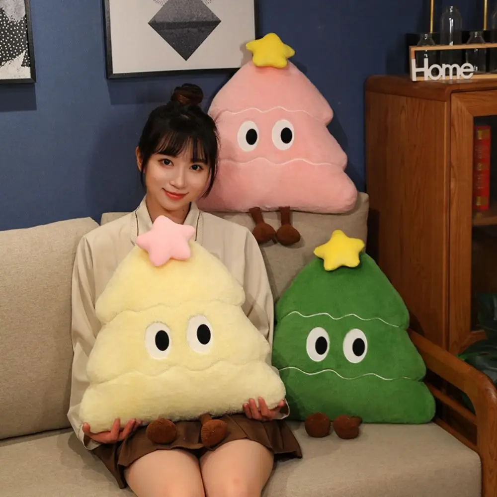 Casa ornamento macio árvore de natal travesseiro de pelúcia bonito kawaii travesseiro de pelúcia dos desenhos animados decorativo almofada de natal natal