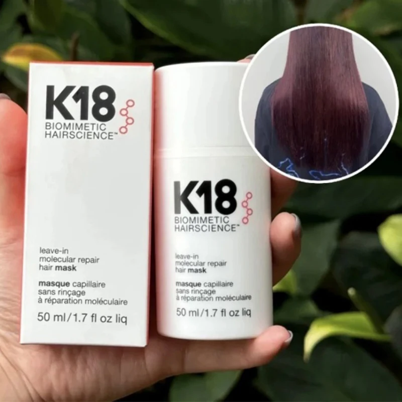 K18 50ml Leave-In Molecular Kertain Repair Hair Mask Softens Restores Damaged Hair Deep Keratin Treatment for Hair and Scalp
