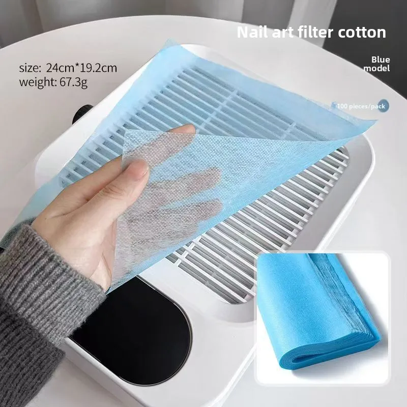 Pink Blue White 100Pcs Disposable Non Woven Filter Paper Nail Art Vacuum Dust Collector Manicure Tools Accessories image 3