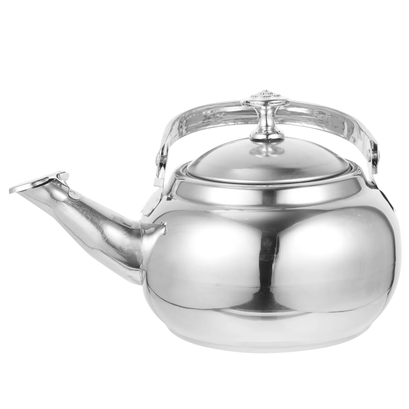 

Stainless Steel Teapot 14cm Infuser Pot Ergonomic Handle Heat Resistant Non Magnetic Suitable Tea Making Camping