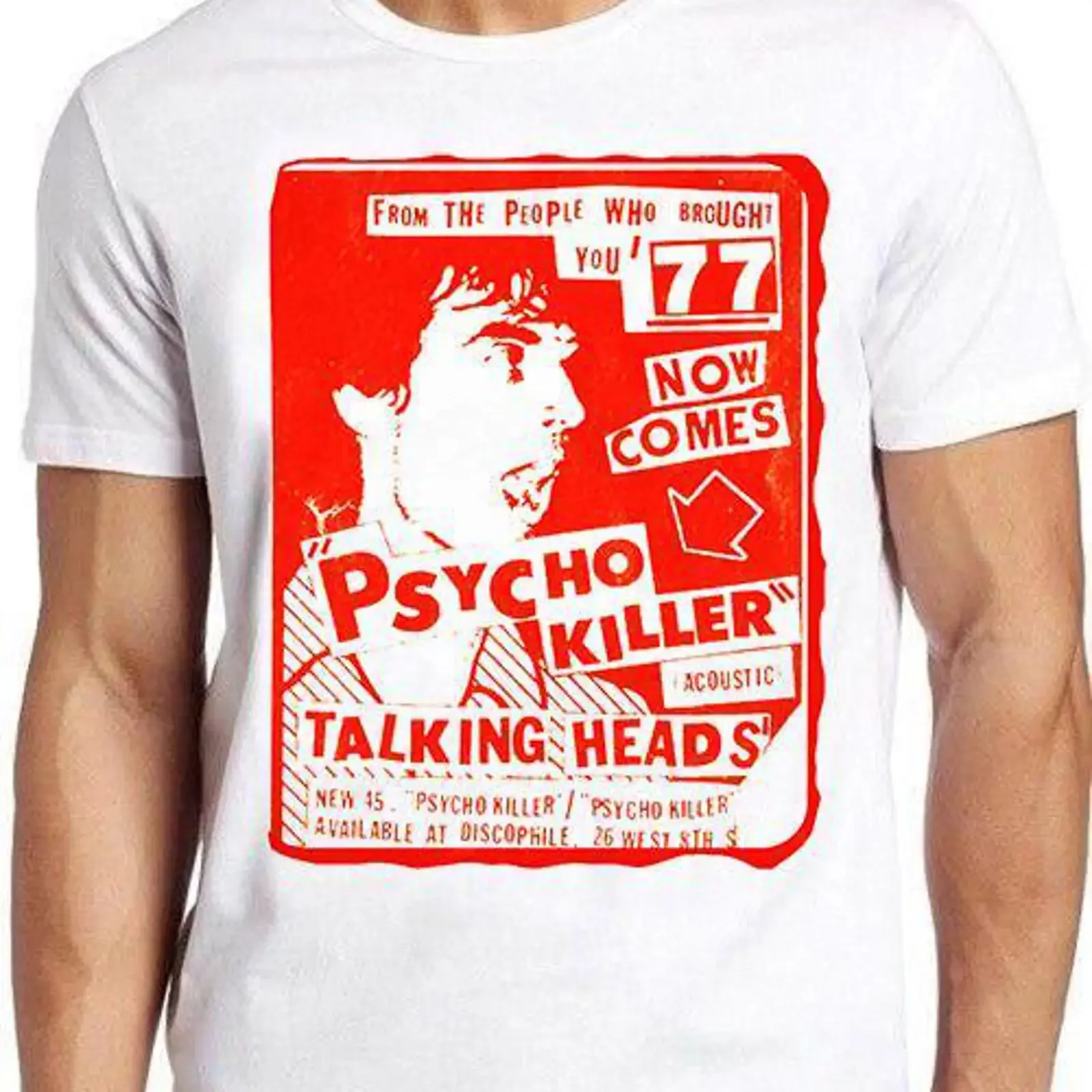 Talking Heads Psycho Killer Red Limited Edition Punk Music T Shirt B1836 vintage Washed Comfortable graphic homme Breathable