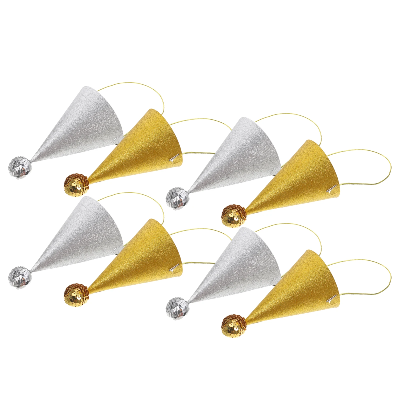 

8Pcs Glitter Birthday Party Hats Kids Baby Cone Hats Photo Props Celebration Accessories Assorted Colors Birthday Crown Hat