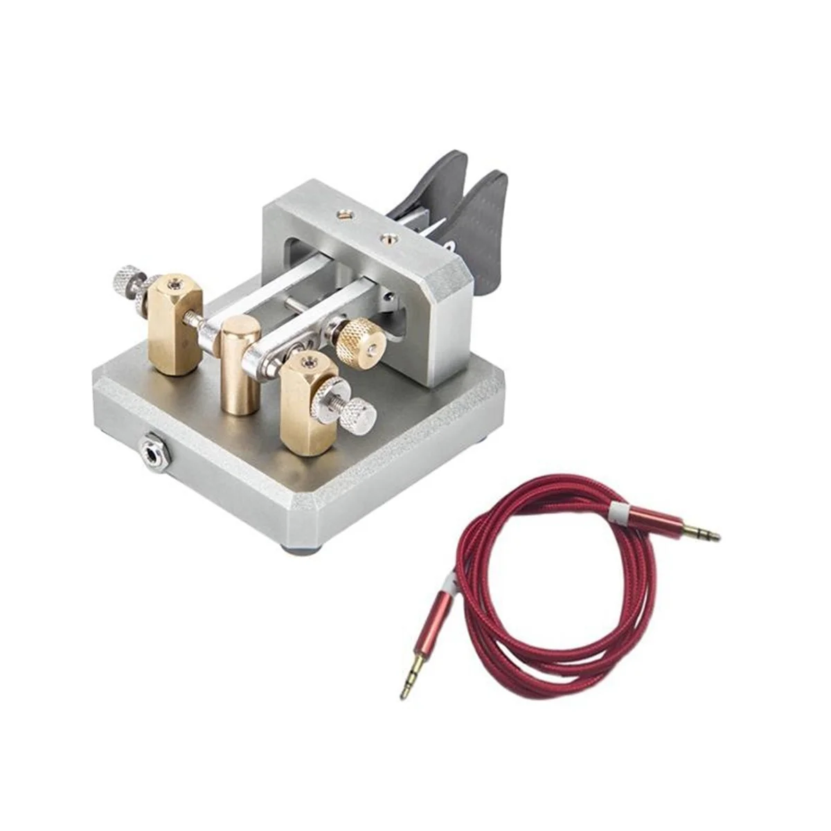 Automatic Morse Dual-Paddle Telegraph Key CW Key for Ham Radio Users for Amateur HAM RADIO CW Paddle Key Amateur Silver