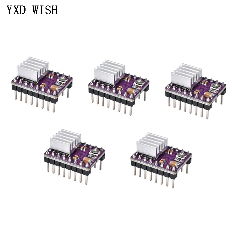 5pcs DRV8825 Stepper Motor Driver Board StepStick DRV 8825 Stepping Driver Controller Step Engine Module With Radiator Heat Sink