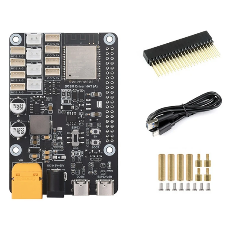 와이파이 무선 ESP32 DDSM 모터 드라이버, 다이렉트 드라이브 서보 허브 모터, 라즈베리 파이용 HAT