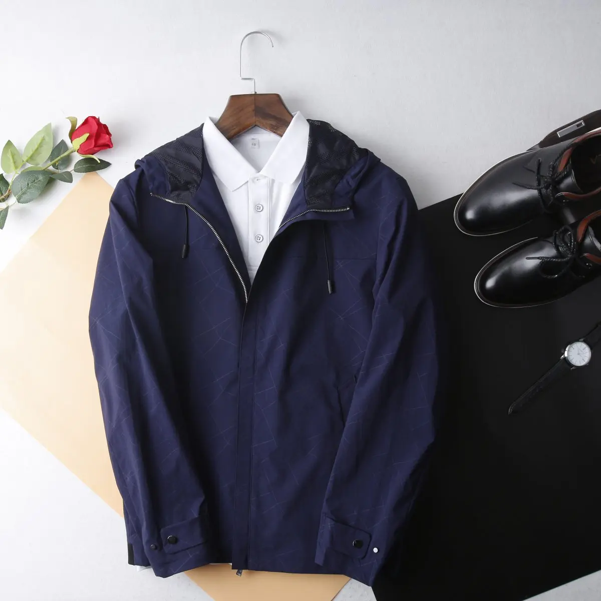 

Мужская легкая спортивная куртка с капюшоном, повседневная, весна-лето, тонкая модель без бирки, серия Sea, HL3544, стандартный крой, молодежная мода