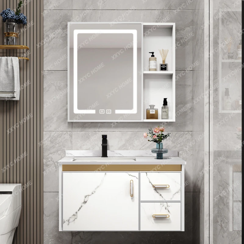 

Bathroom Cabinet Bathroom Washbasin Cabinet Combination Integrated Ceramic Sink Washstand Smart Mirror