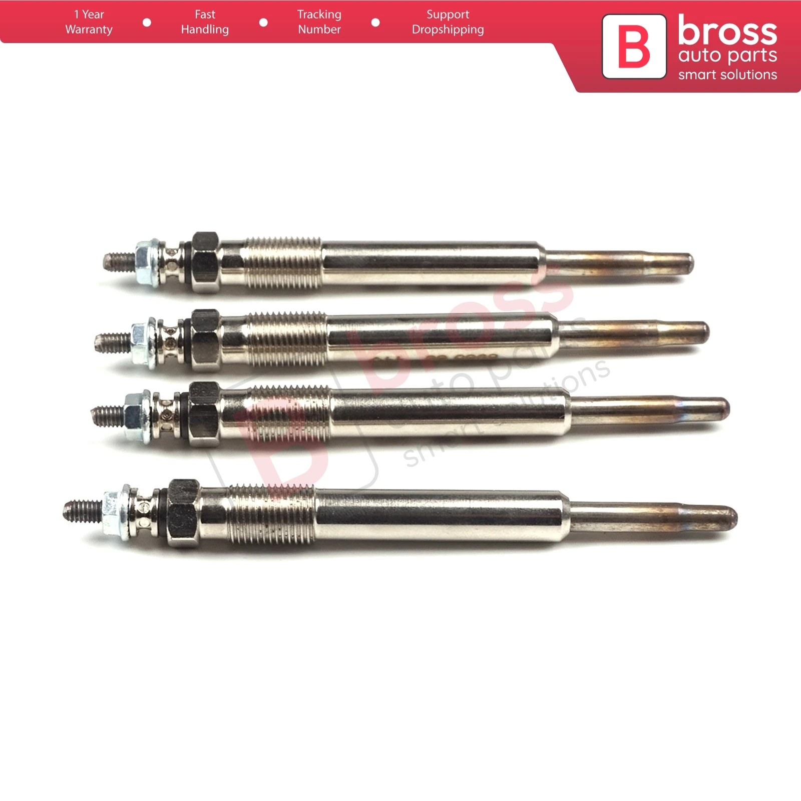 Bross Auto Parts BGP45-1 4 Pcs Heater Glow Plugs GX107, 100226344 for Fiat Citroen Peugeot Suzuki 2.0-2.2 D Ship From Turkey