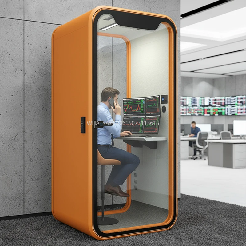 كشك مكتب جاهز قابل للتخصيص في استوديو غرفة الصمت كشك الهاتف المكتبي عازل للصوت للمكتب المحمول #1