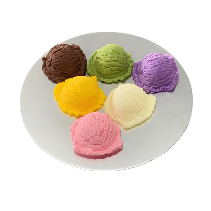 Scoop Colorful Pink White Chocolate Orginal Faux Food Model Realistic Dessert Dim Display Ice Cream Ball Set Diy Props