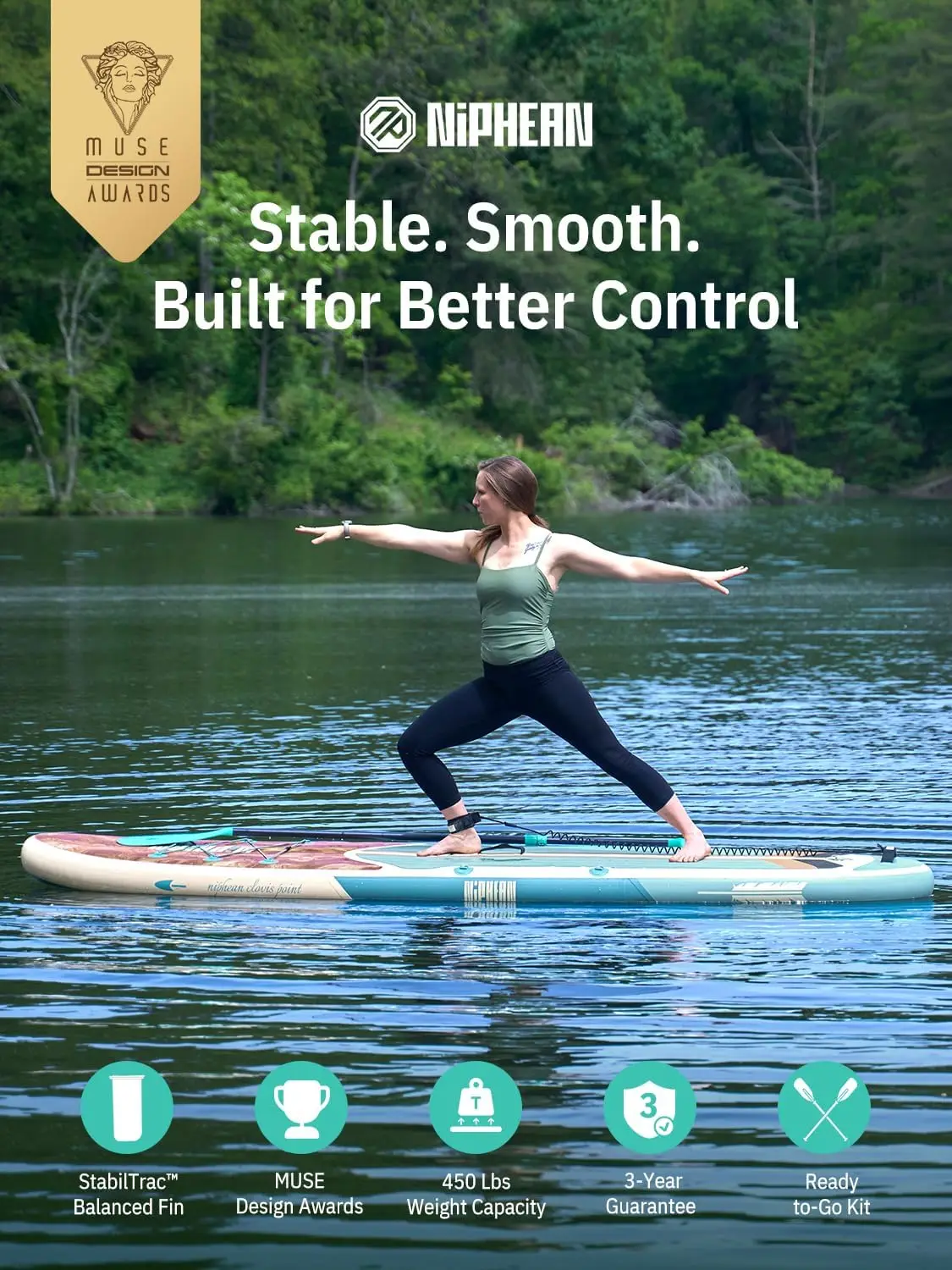 Inflatable Stand-Up Paddleboard Including SUP Accessories