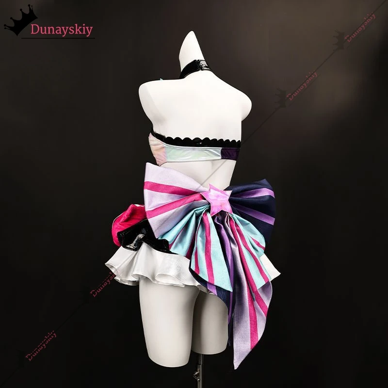 Anime Snow MIKUUU Cosplay Costume S-XL Women Sexy Leather Bar Skirt Suit Bunny Girl Kawaii Uniform Wig Set For Halloween Clothes