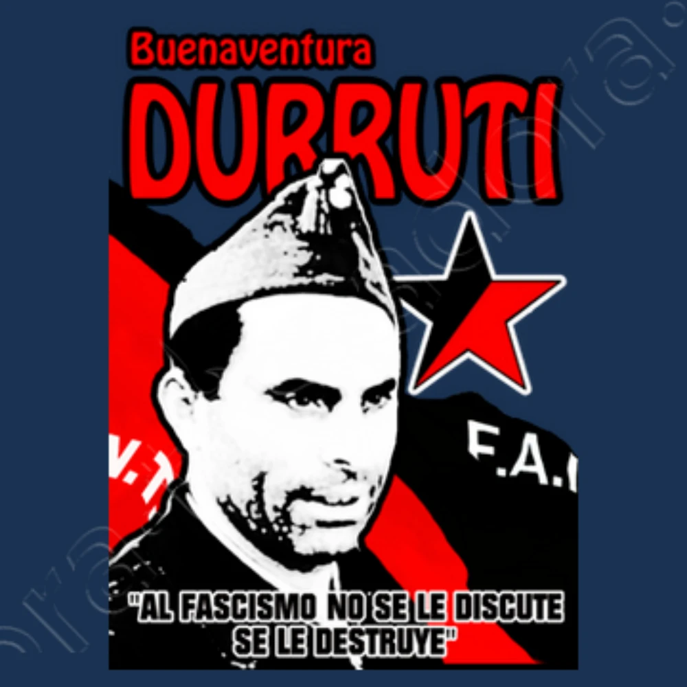 Camiseta Buenaventura Durruti. 100% Algodón, De Alta Calidad, De Gran Tamaño, Casual