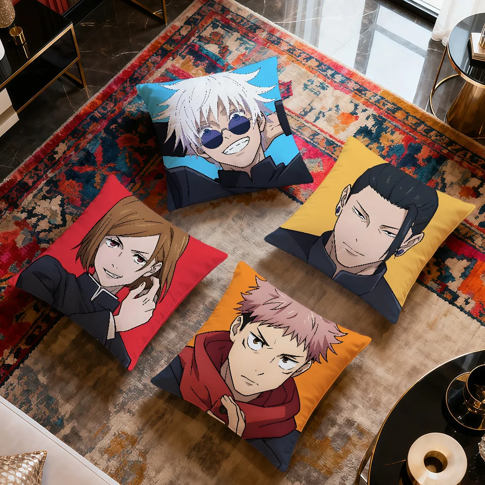 anime art j-Jujutsu Kaisen g-Gojo s-Satoru Yuta o-Okkotsu soft pillowcover Sofa Home Living Room Decor hogar pillowcase