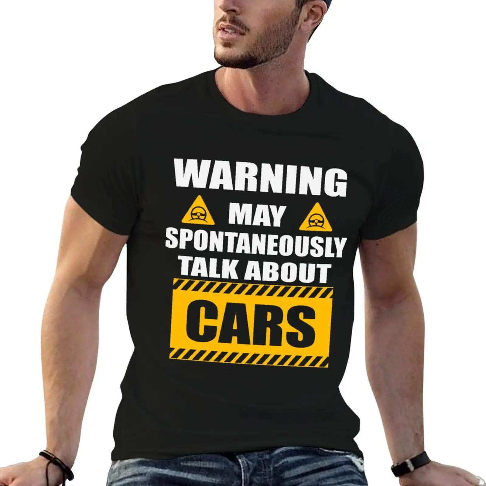 

Warning, may spontaneously talk about cars T-Shirt customizeds cute tops mens workout shirts