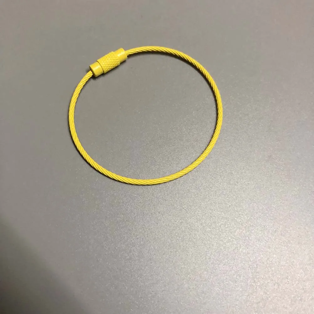 

10pcs Steel Wire Keychain Rings Durable Heavy Duty Keyrings for Crafts Stainless Cable Tags Holders Practical Use