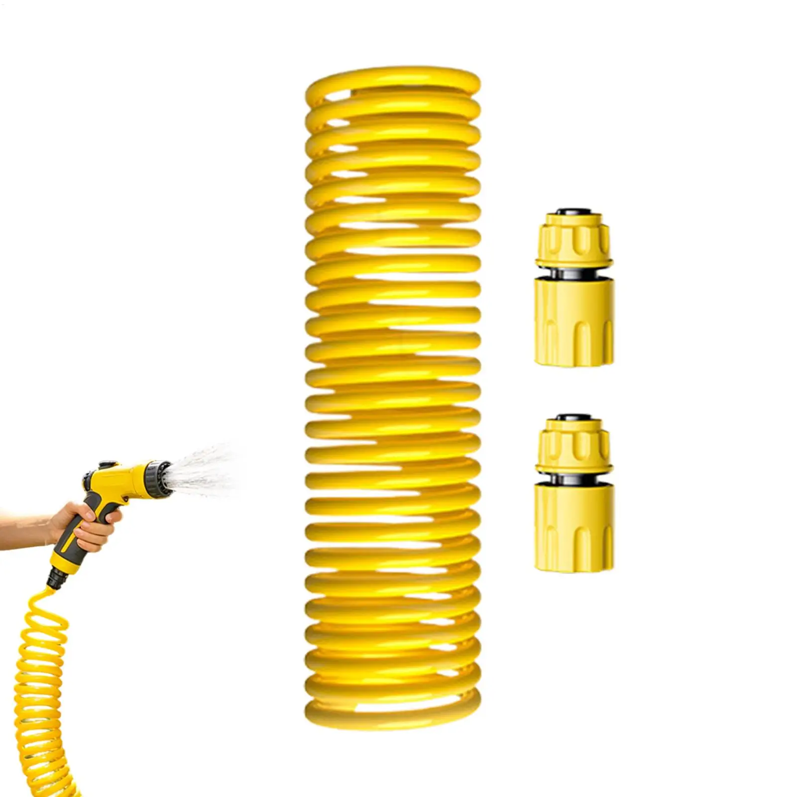 Coiled Garden Hose Retractable Spring Design Multiple Spray Patterns Pipe Water Hose For Camper Yard Lawn Car Outdoor RV Pet