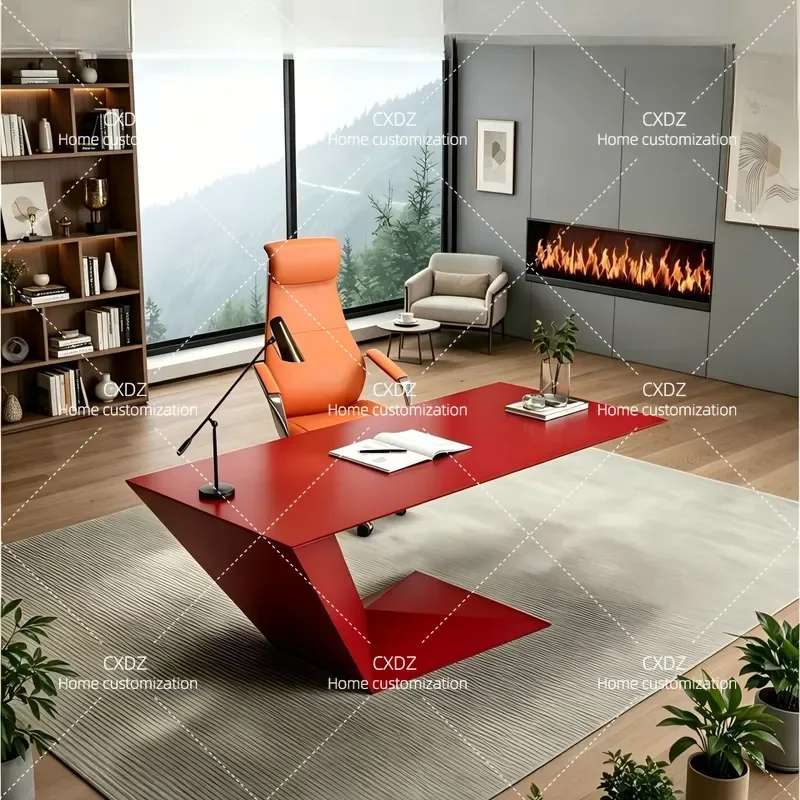 Modern Simple White Painted Desk Office Executive Table Home Computer Study Writing Desk
