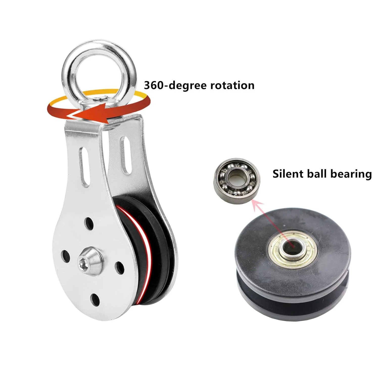 Fitness Loading Lifting Pulley Training Stainless Steel Mute Strength Trainer Heavy Bearing Workout Equipment Home Gym