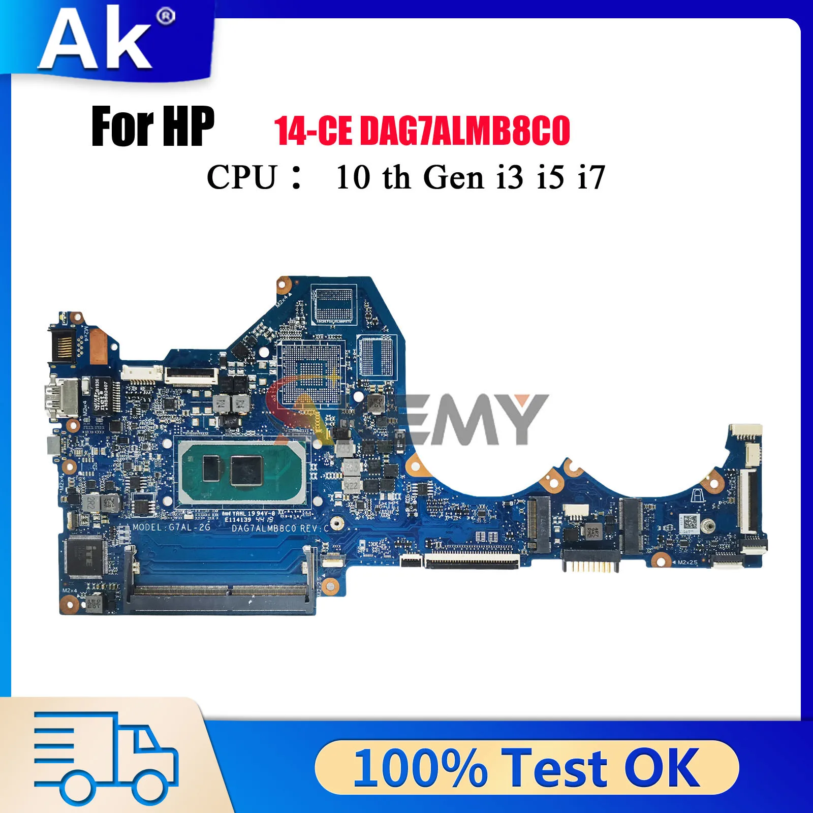

DAG7ALMB8C0 Материнская плата для ноутбука HP Pavilion 14-CE с процессором i3 i5 10-го поколения UMA L67081-001 L67081-501 100% полностью протестирована