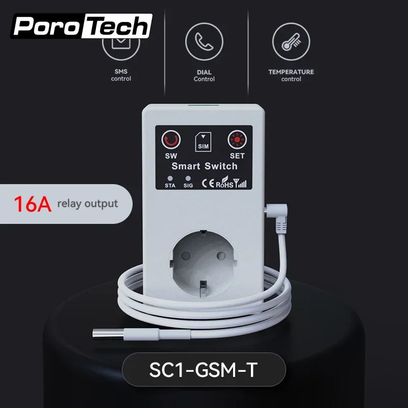 GSM socket smart SMS control power plug GSM socket socket wall switch with temperature sensor smart temperature control