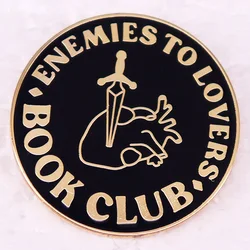 Enemies To Lovers Book Club Badge Spicy Books Lover Gift Enamel Pin Brooch