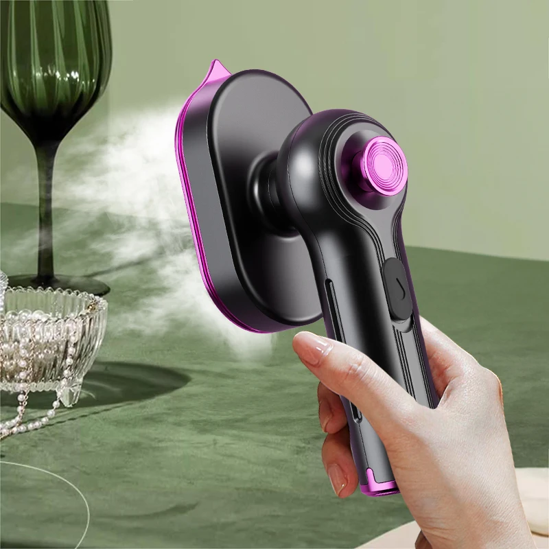 Mini plancha de viaje eléctrica giratoria, doble vapor y uso en seco, pulverizador de agua portátil, suave en la ropa, herramienta de cuidado de prendas de calentamiento rápido