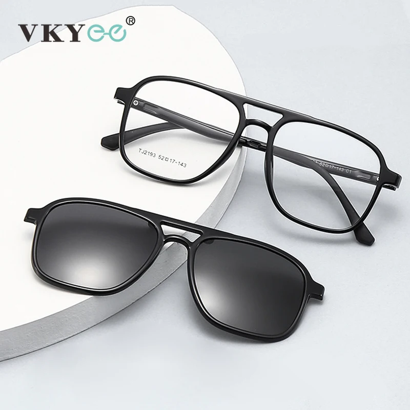 VICKY Flip-Up Magnetic Clip-On Polarized Sunglasses Customizable Prescription TR90 Myopia Hyperopia Reading Glasses TJ2193