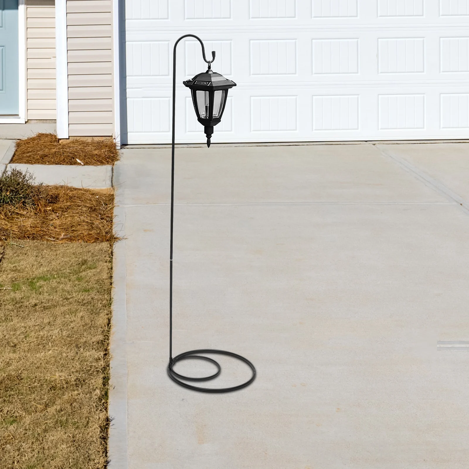 

Anti Rust Shepherd Hook Iron Wear Resistant Plant Pole Holder Outdoor Decor Ground Lantern Hook Yard Garden Inserted Flag Flower