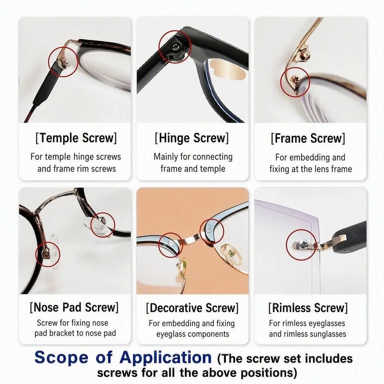 Eyeglasses Repair Kit Mini Precision Screwdriver with 1Set 1 Pairs Soft Nose Pads for Reading Glasses